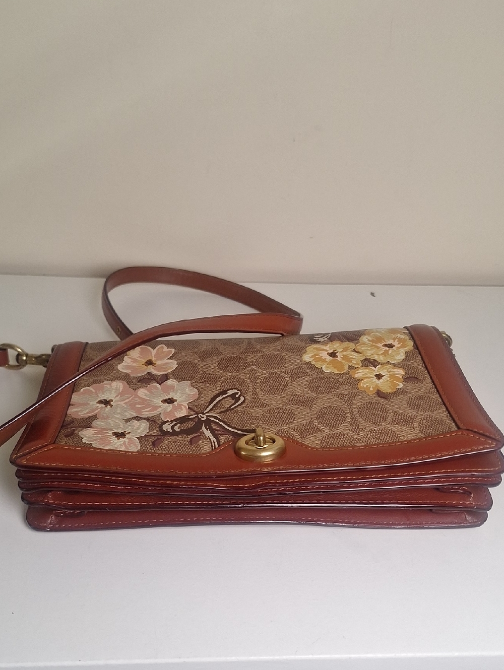 COACH Riley Signature Canvas Prairie Floral Print Crossbody - Picture 13 of 14